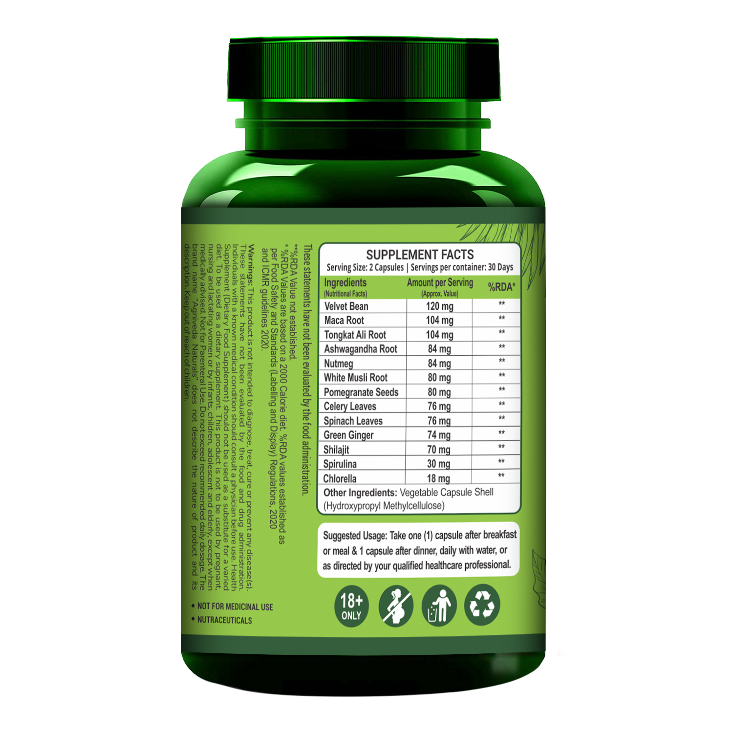 Agniveda Naturals Stamina Booster for Endurance and Strength - 60 Capsules - Image 5